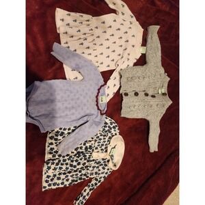 FUB Baby wool Bundle 0-2M 56 Lambswool Cardigan Bodysuit Floral Dresses 4pc